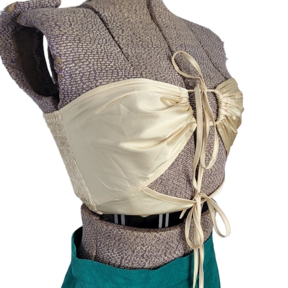 Champagne color tube top with front ties - Picture 2 of 7